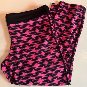 Nike Dri-Fit Running Cropped Leggings (Pink & Black)
